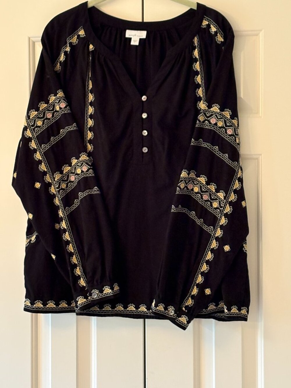 NWOT J. Jill Pure Jill  Elements Black Popover L